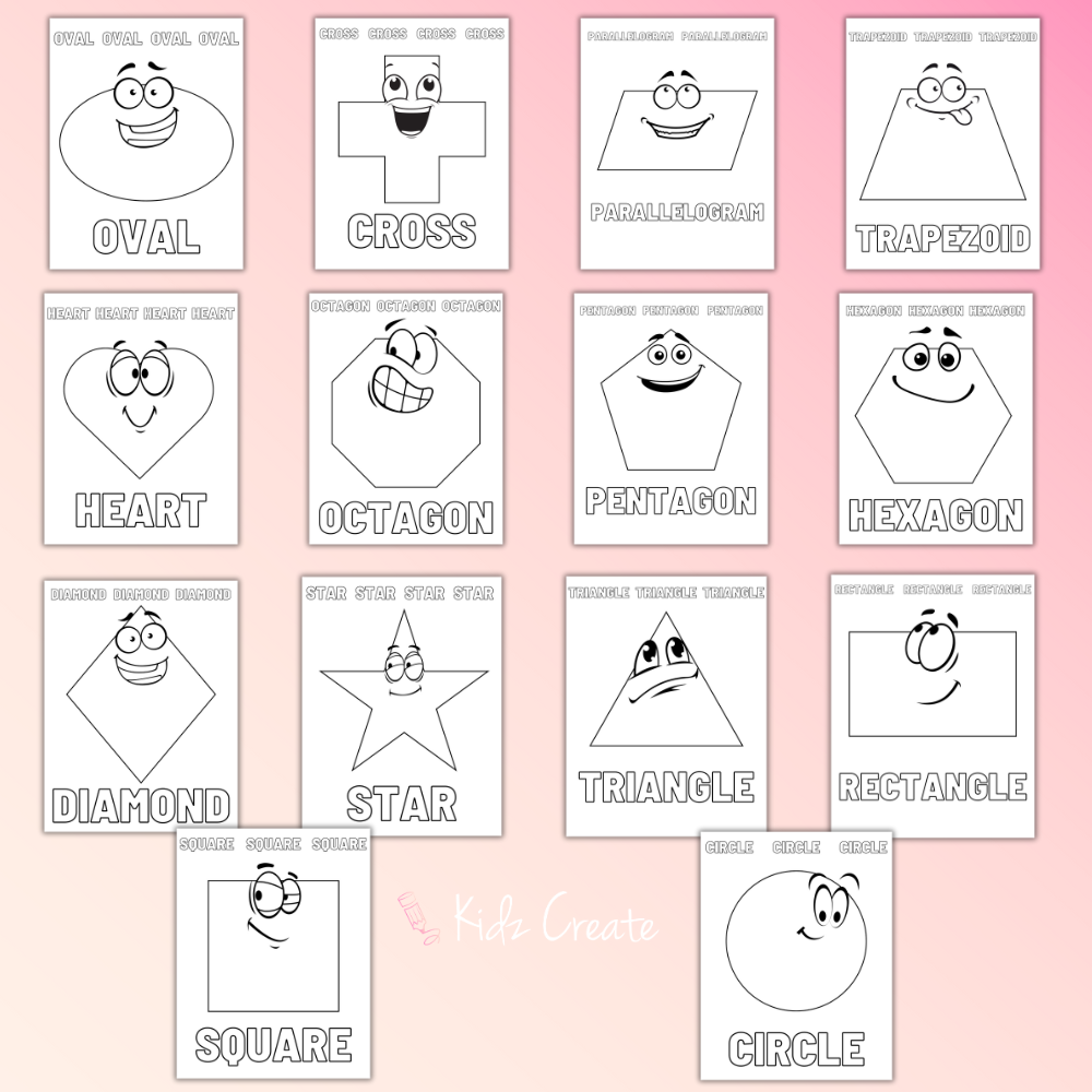 Shapes Coloring Pages, Printable