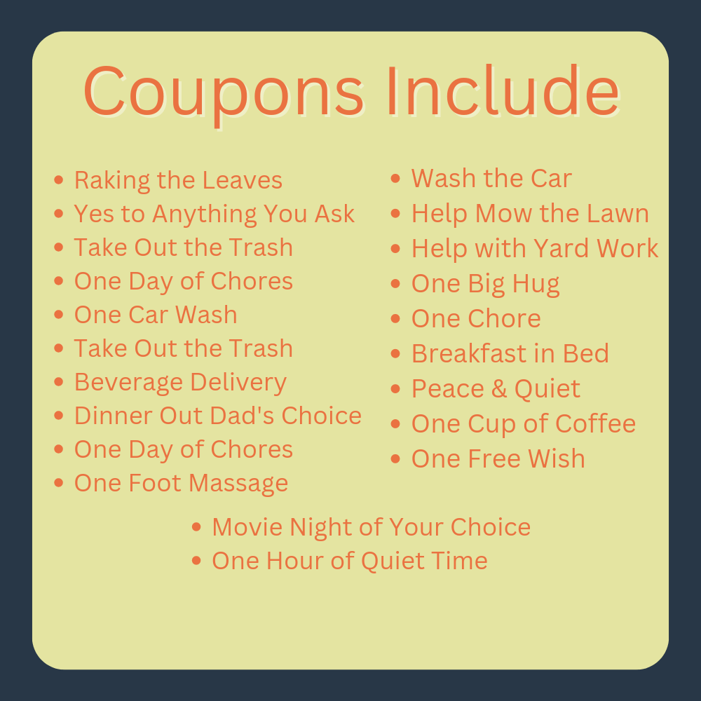 Explanation of coupons included