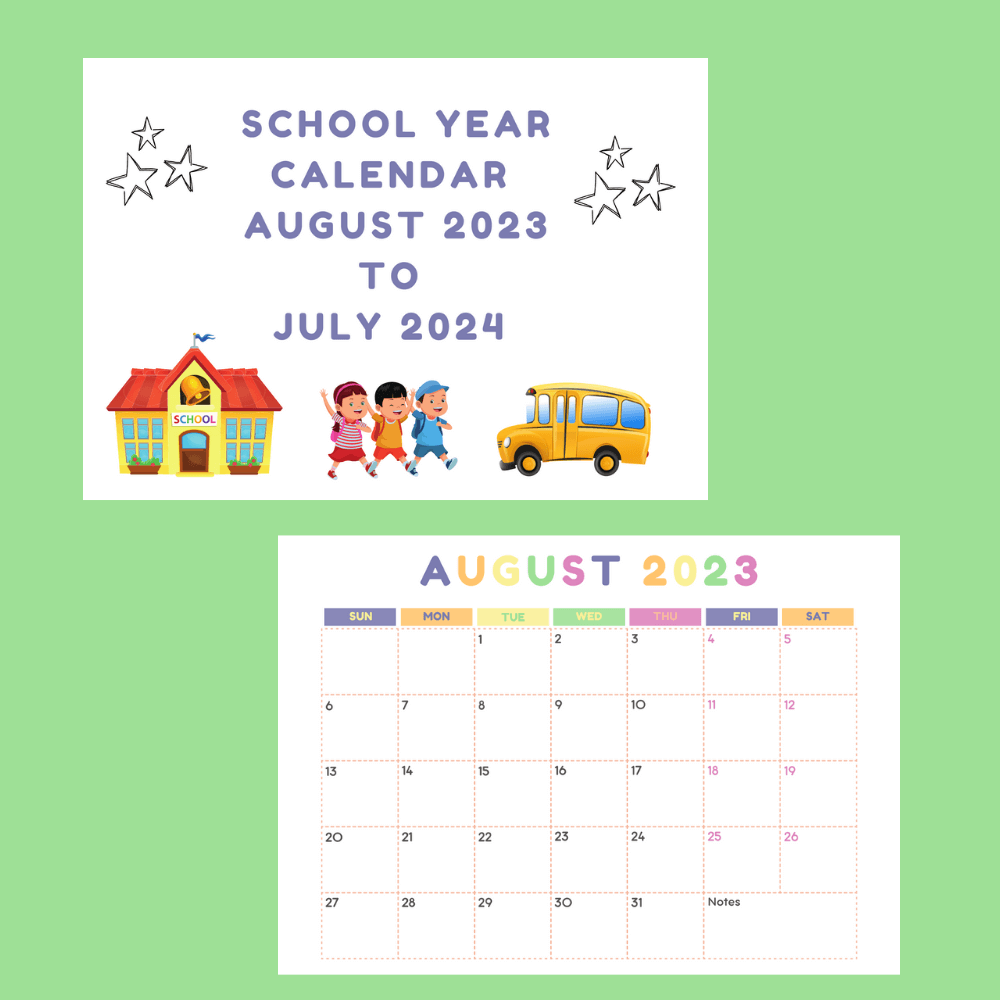 School year calendar example