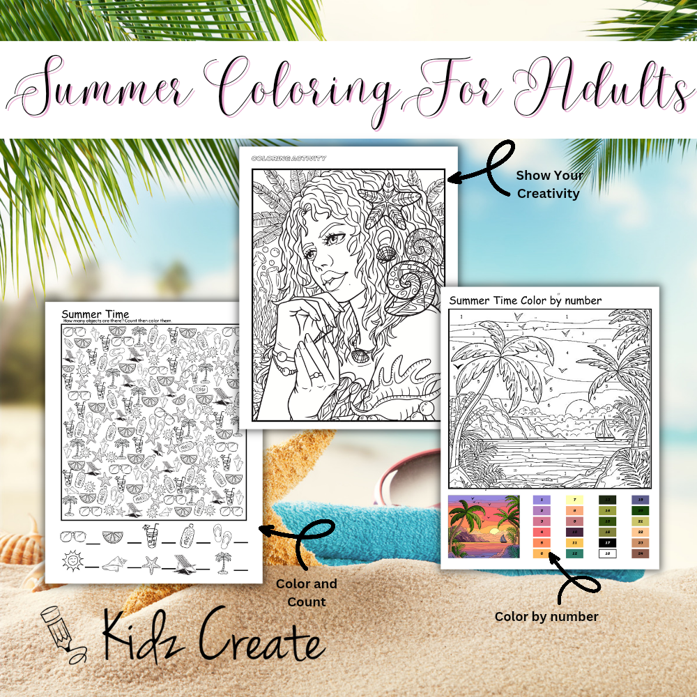 Example of adult summer coloring pages