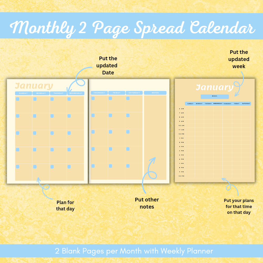 Summer Trip Planner for Kids or Adults Calendar View 2