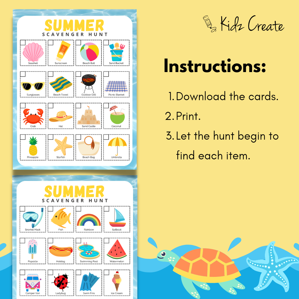 Summer Scavenger Hunt for Kids Example 2