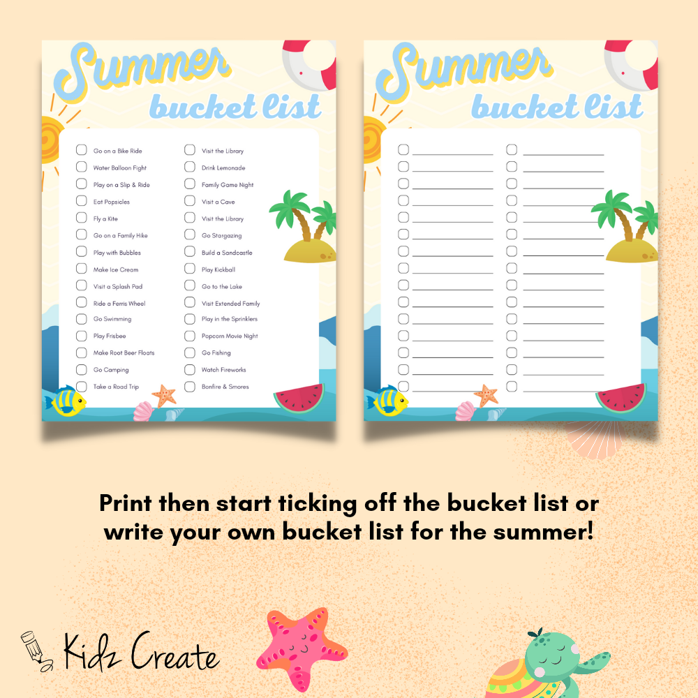 Example 2 of summer bucket list