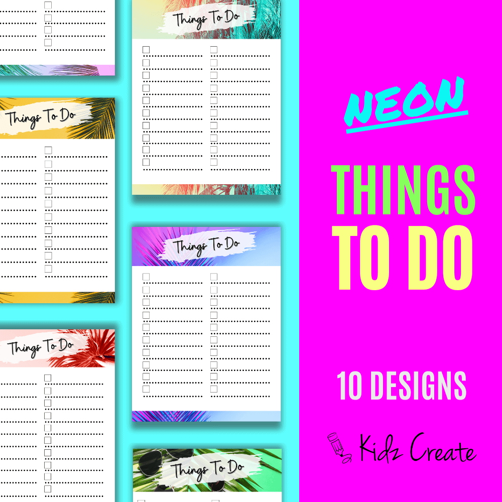Neon colored to do lists