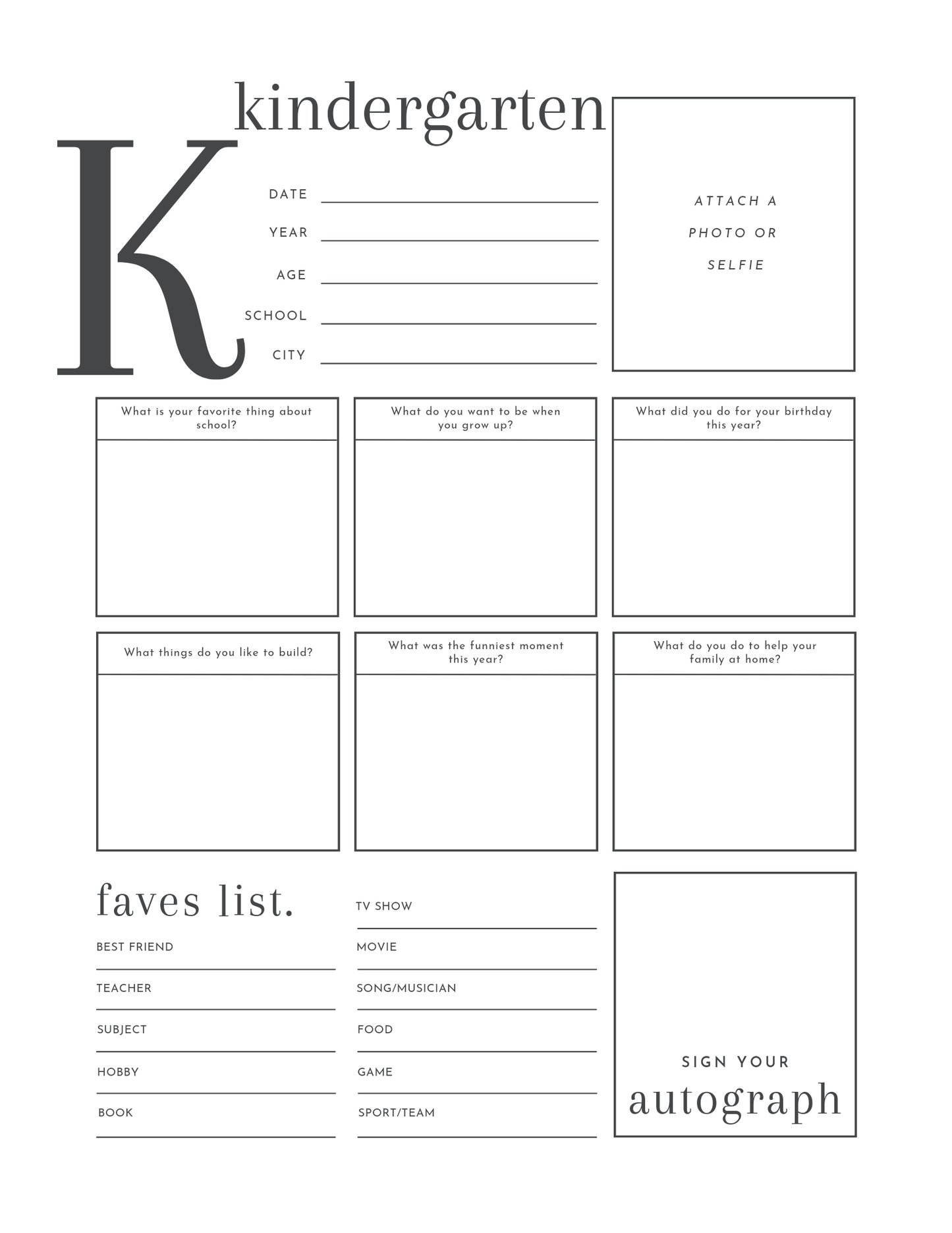 Kids School Year Journal example