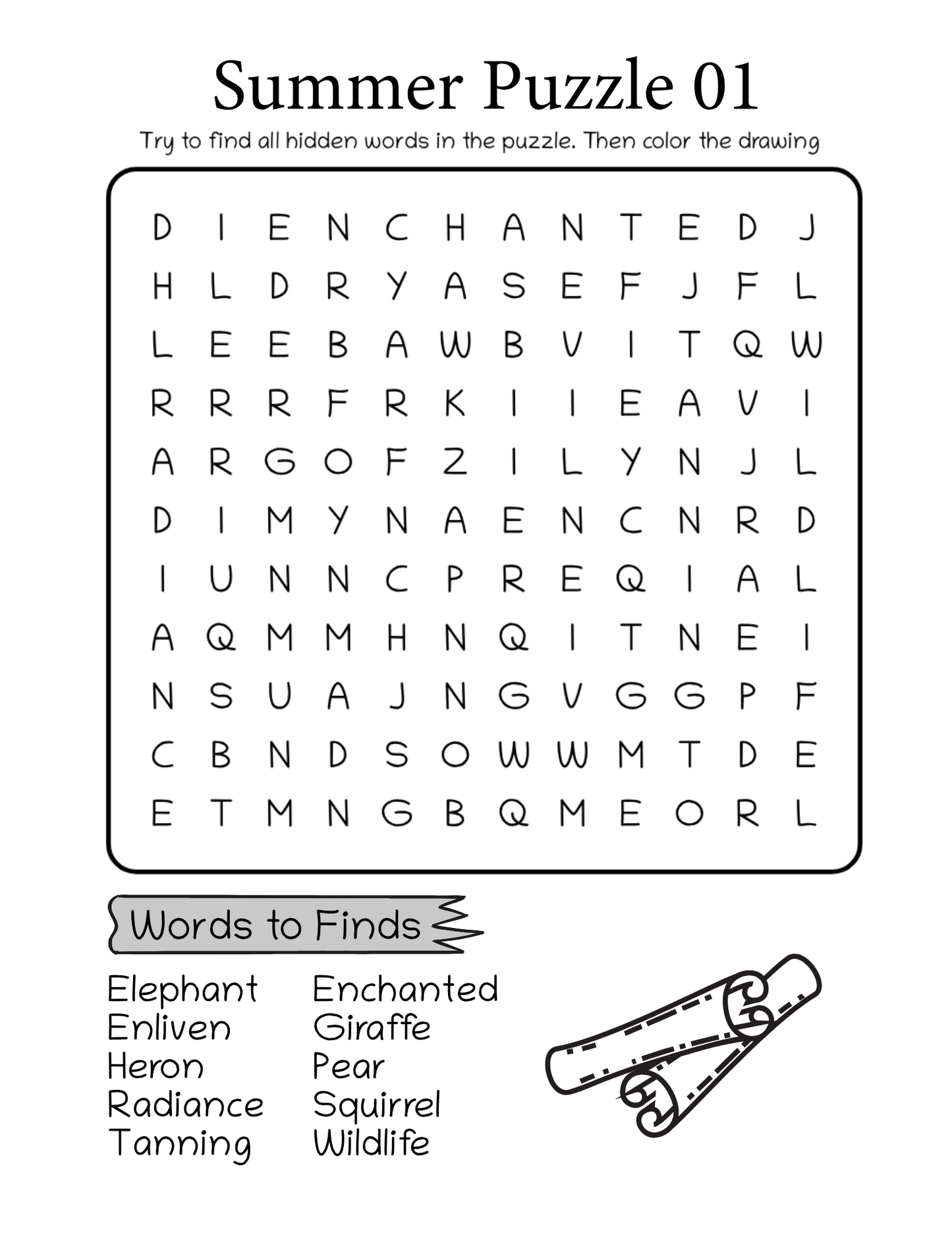 Summer Word Searches Printable