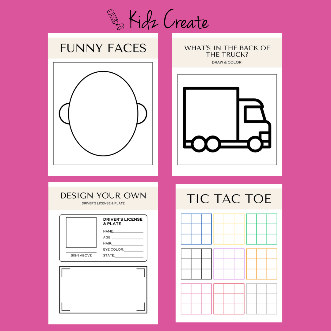Printable Road Trip Activity Sheets