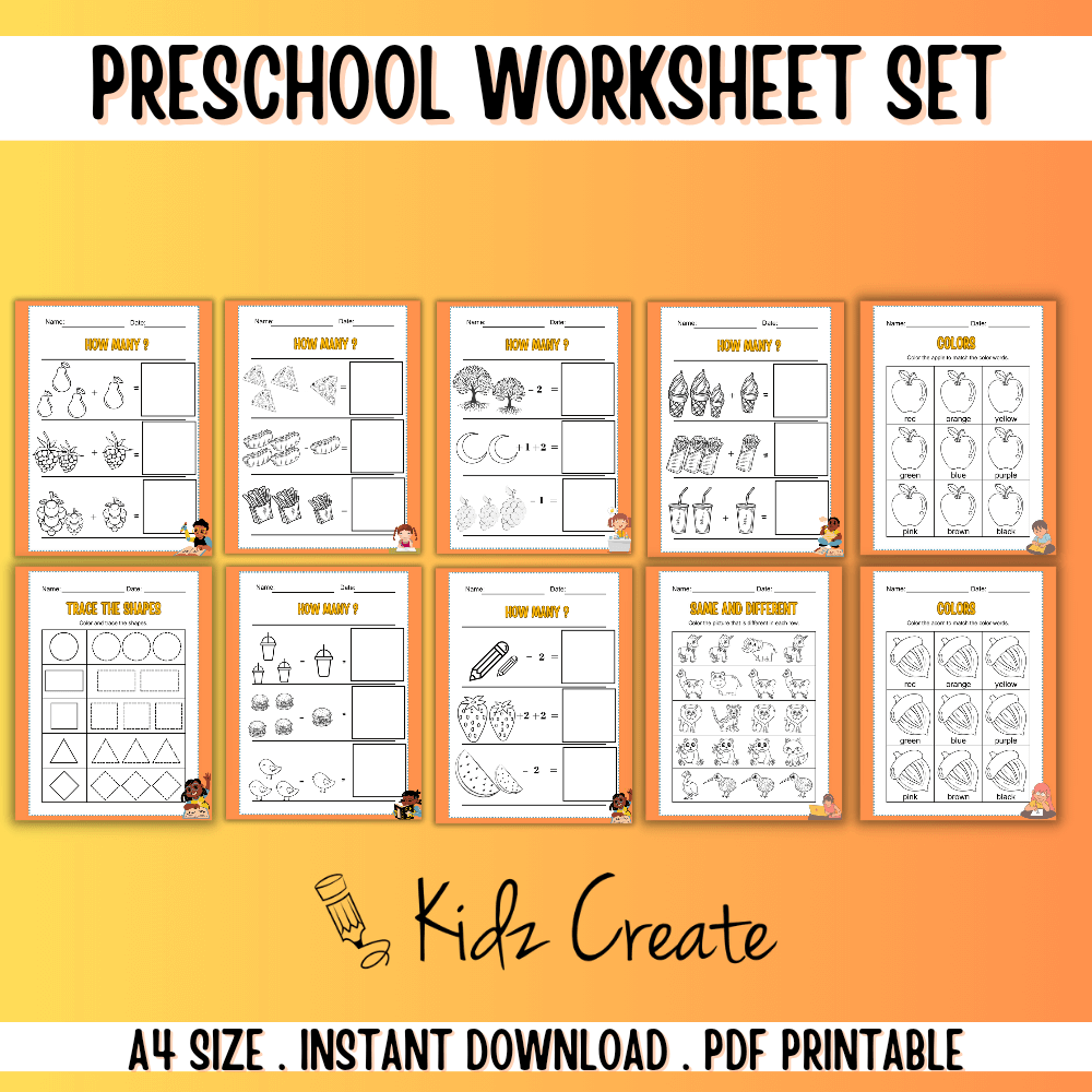 Preschool Worksheets, Print at Home
