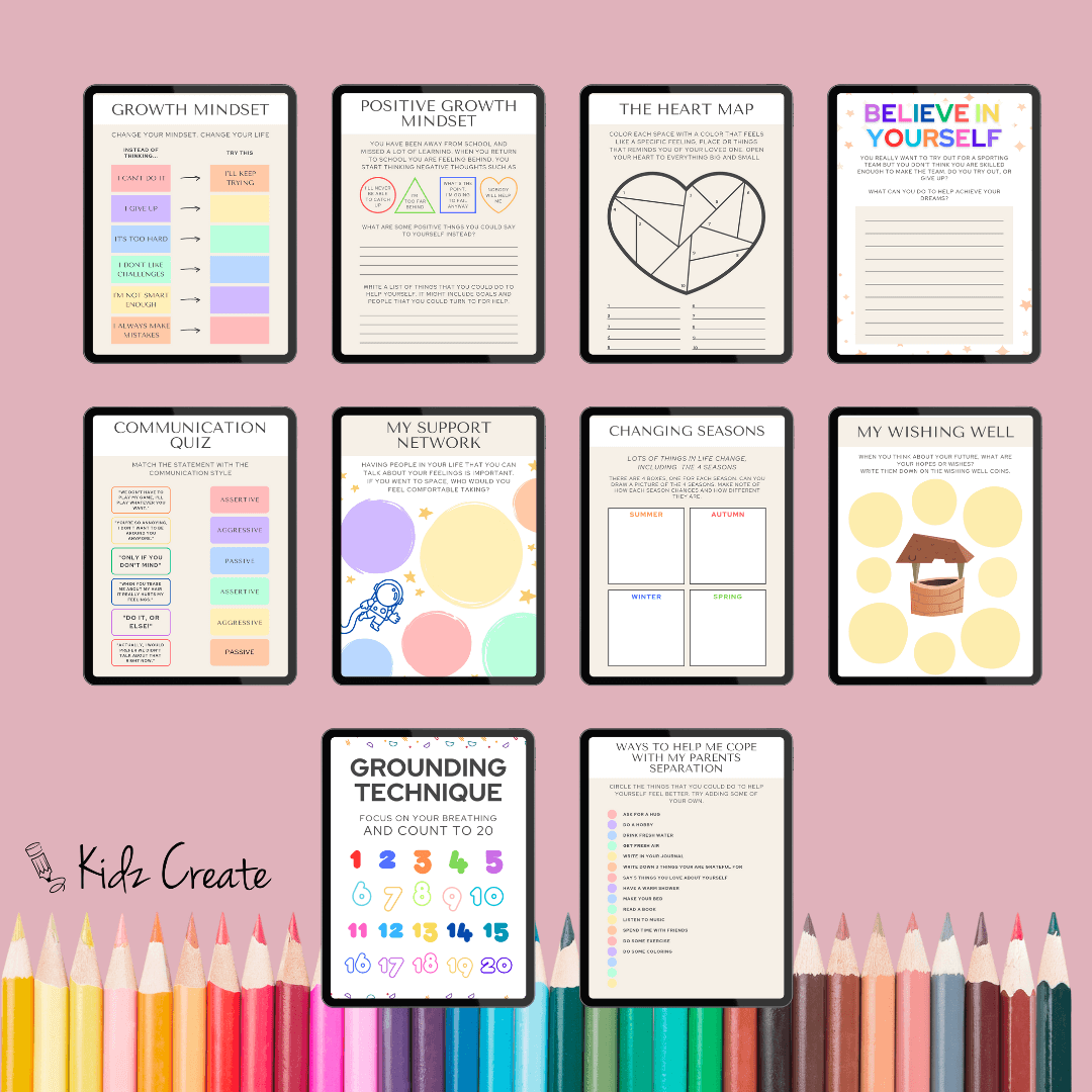 Mental Health Sheets for Kids