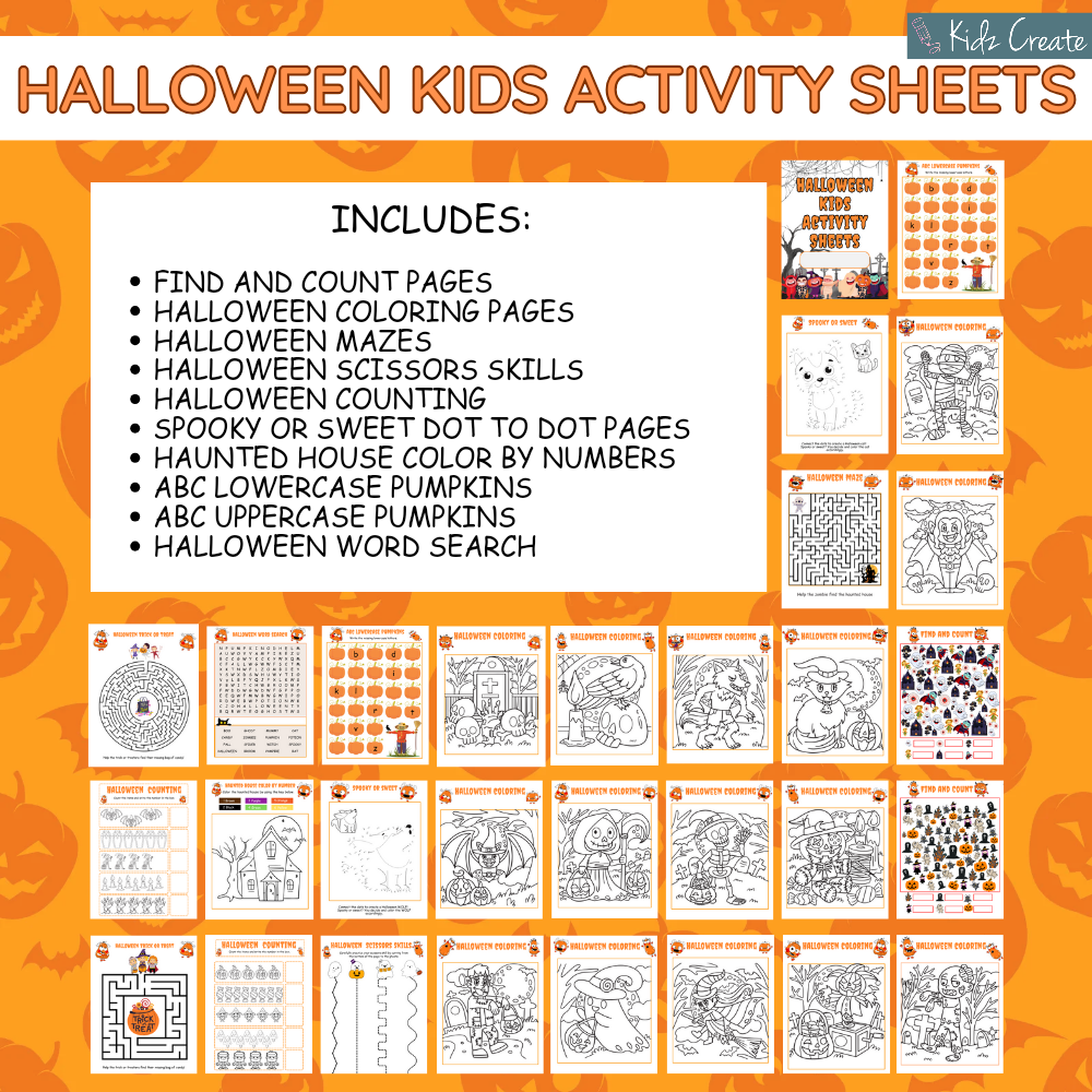 Halloween Kids Activity Sheets