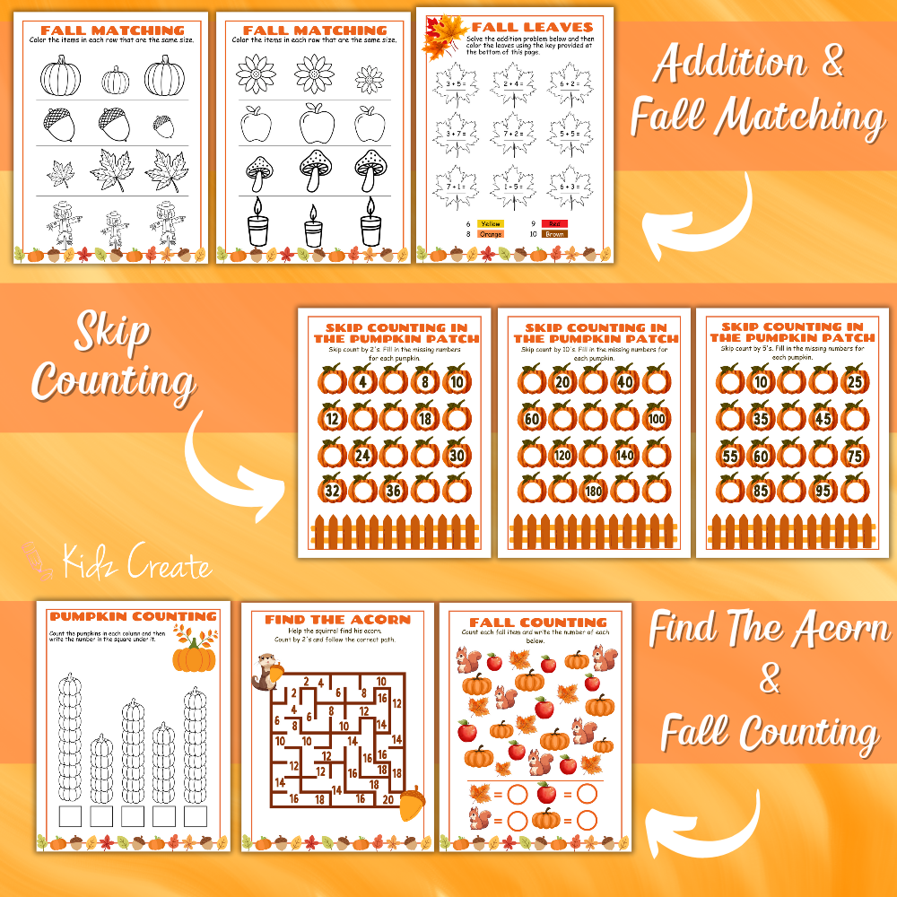 Kid Fall Activity Book, Printable