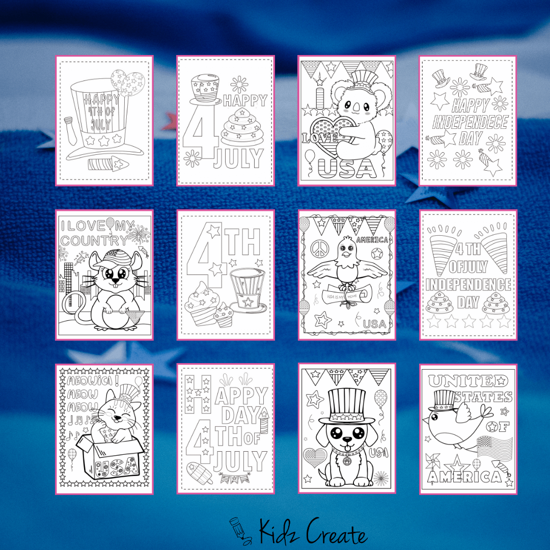Pictures of inside of July 4th Coloring Book