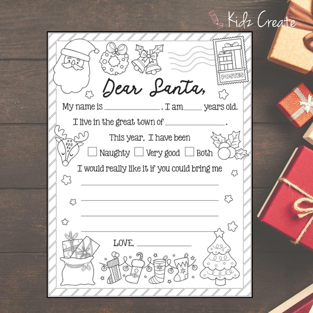 Letter to Santa Template, Printable