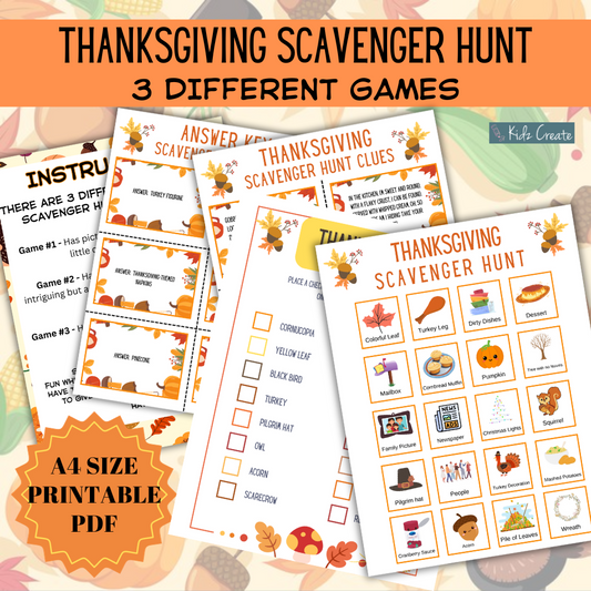 Thanksgiving Scavenger Hunt, Printable