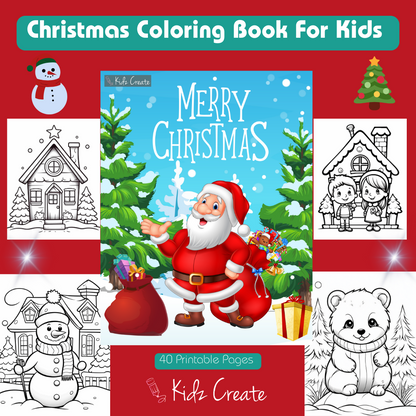 Christmas Coloring Book for Kids, Printable