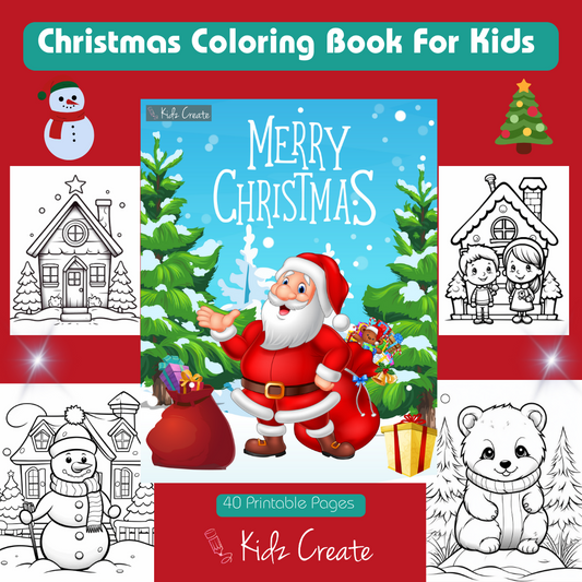 Christmas Coloring Book for Kids, Printable