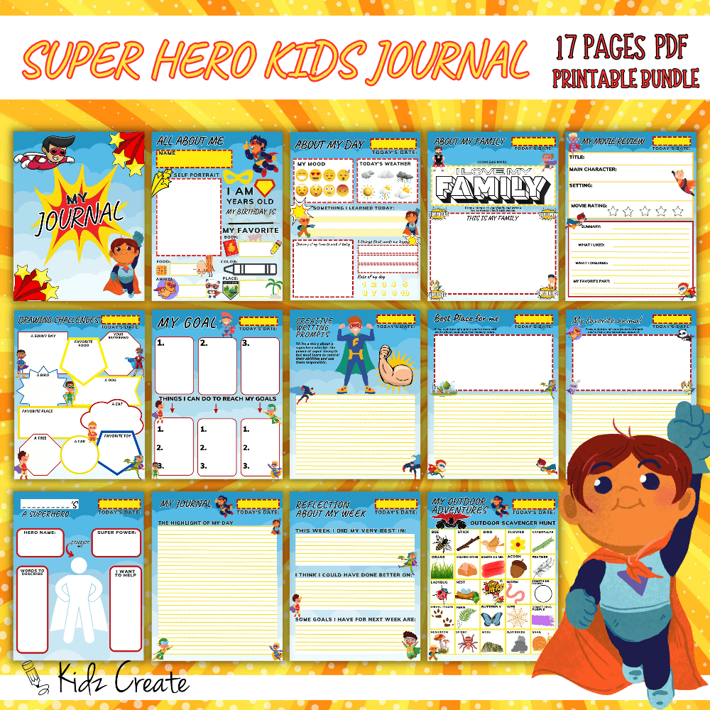 Kids Super Hero Journal Sample