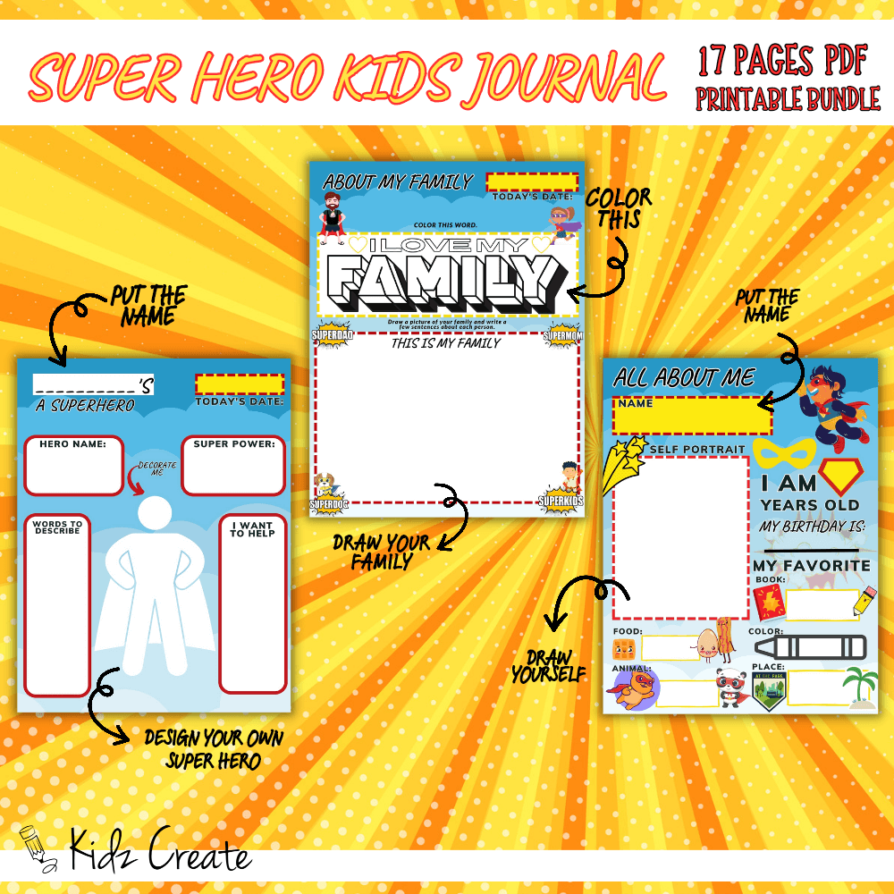 Kids Super Hero Journal Sample 2