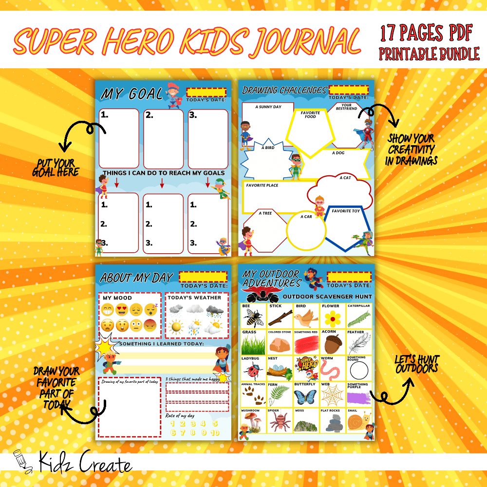 Kids Super Hero Journal Sample 3