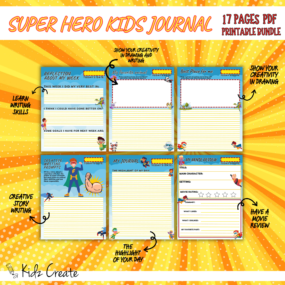 Kids Super Hero Journal Sample 4
