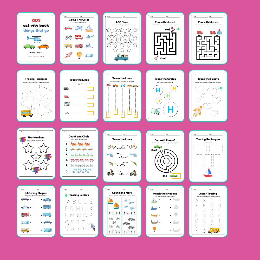 Things that go activity book sample 