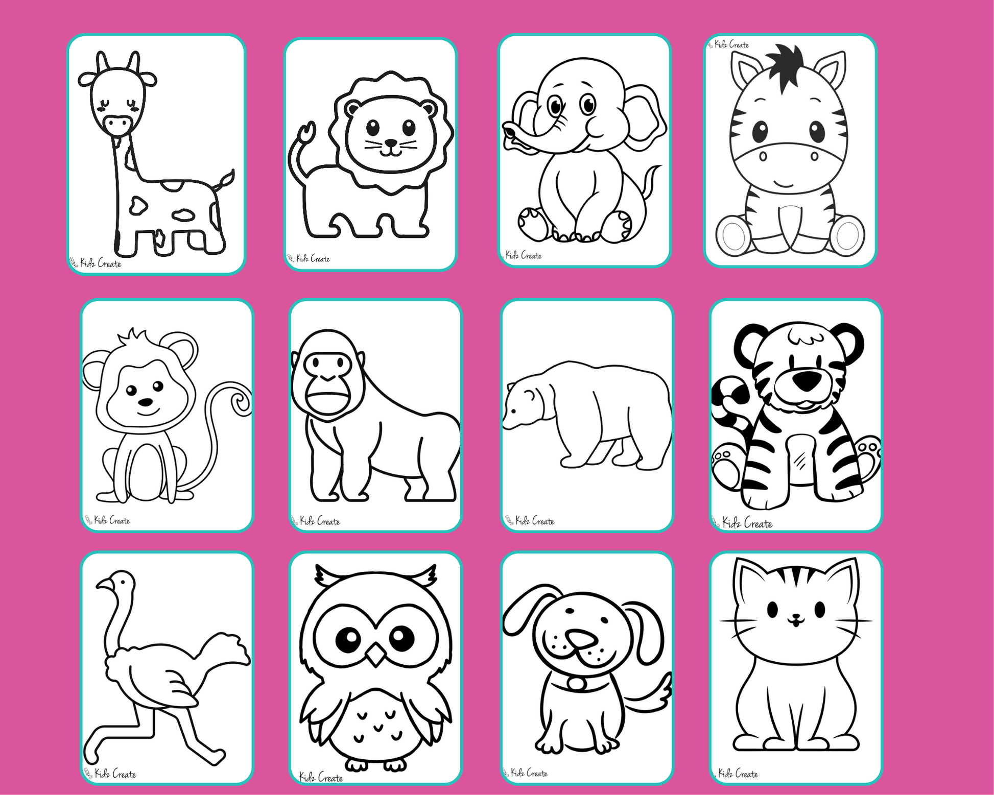Animal Coloring Pages Sample 