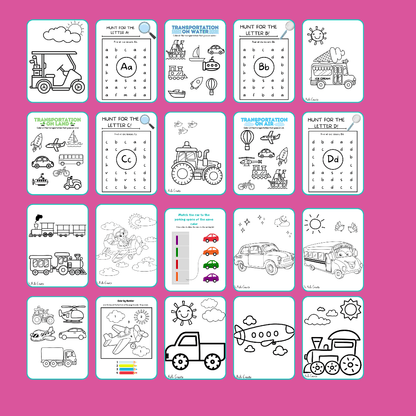 Cars, Planes & Trains Activity Book Sample 