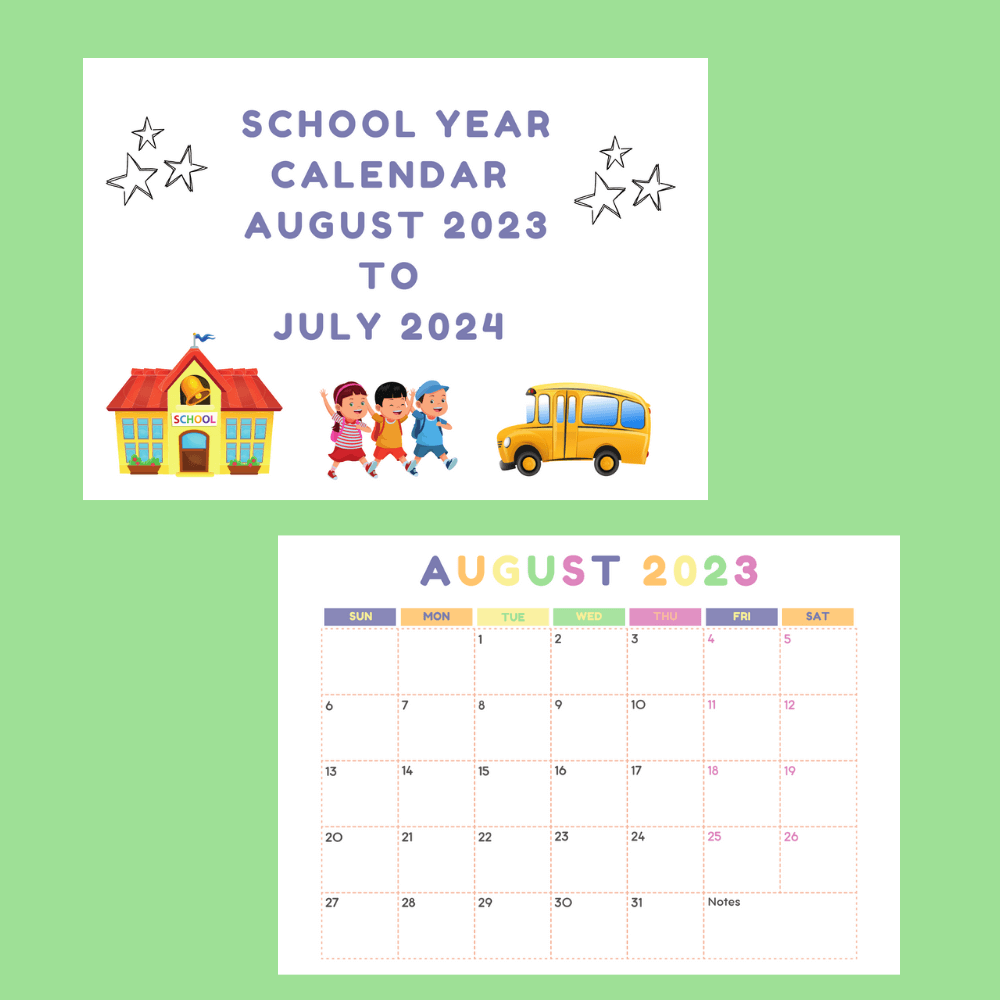 School year calendar example 