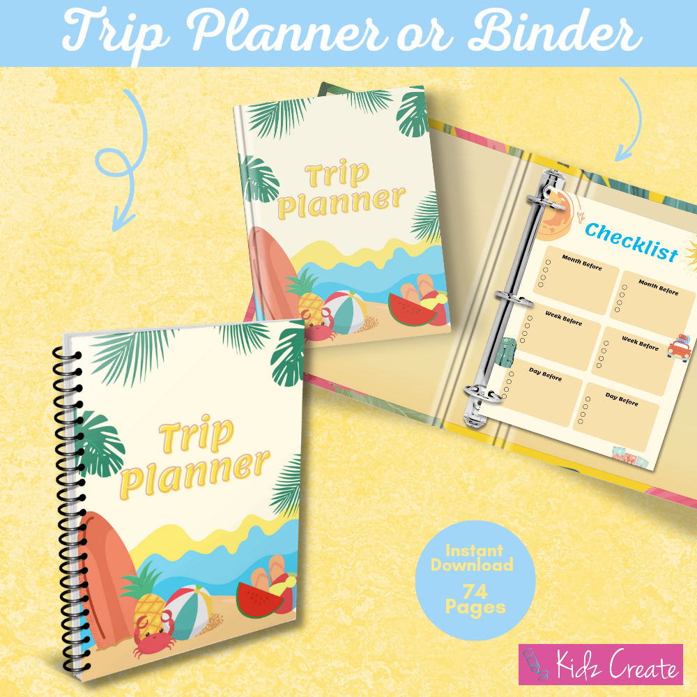 Summer Trip Planner for Kids or Adults 