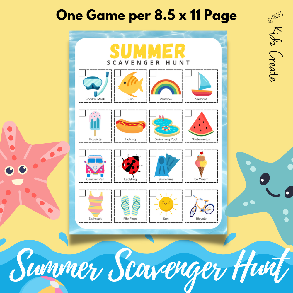 Summer Scavenger Hunt for Kids Example 