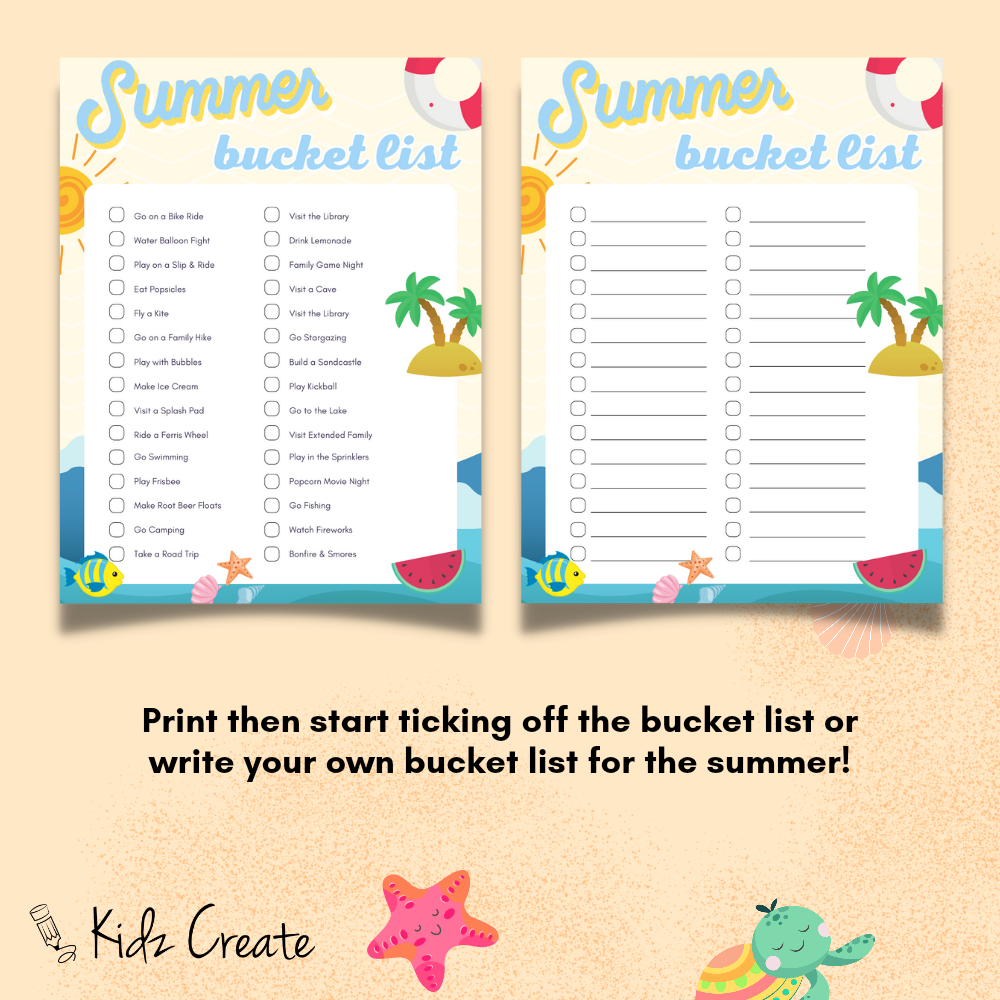 Example 2 of summer bucket list 