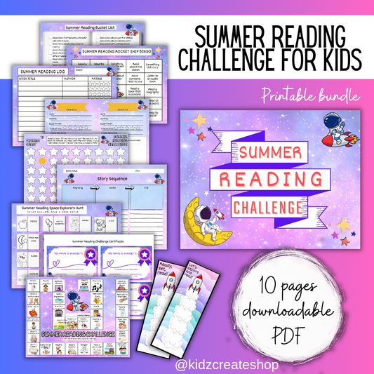 Summer Reading Challenge for Kids Space Ship Theme 