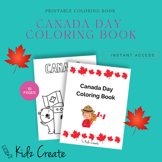 Printable Canada Day coloring book 