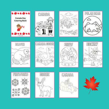 Printable Canada Day coloring book 