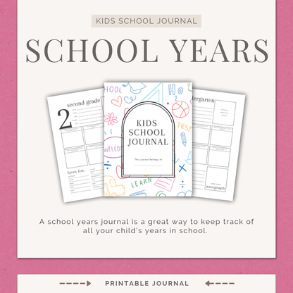 Kids School Year Journal 