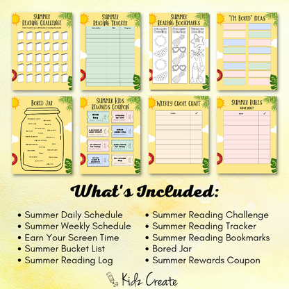 Summer Planner for Kids and Parents - Printable