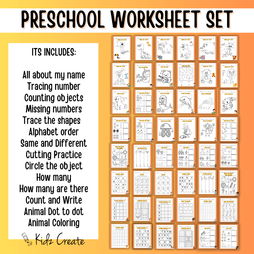 Preschool Worksheets, Print at Home 