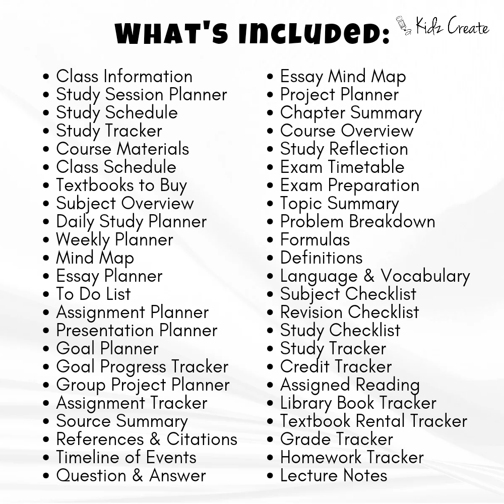 Printable Planner for Students 