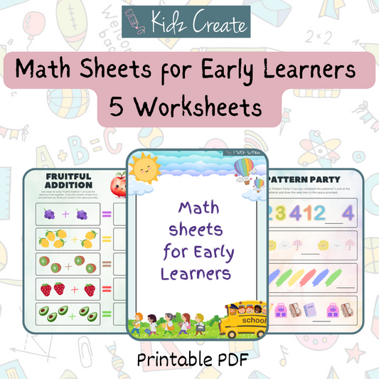 Math Sheets for Early Learners, Printable