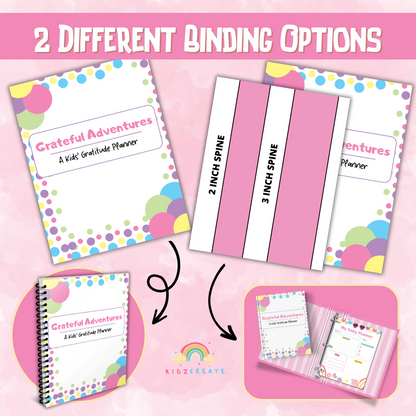Kids Gratitude Journal & Planner Bundle (Pink theme)