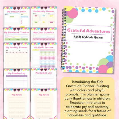 Kids Gratitude Journal & Planner Bundle (Pink theme)