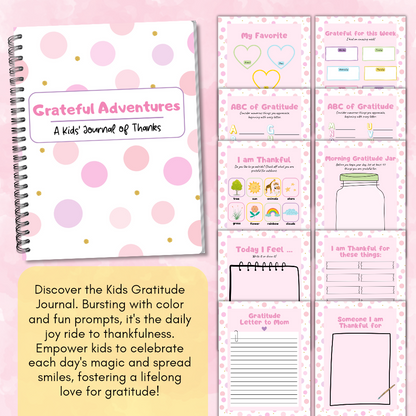 Kids Gratitude Journal & Planner Bundle (Pink theme)