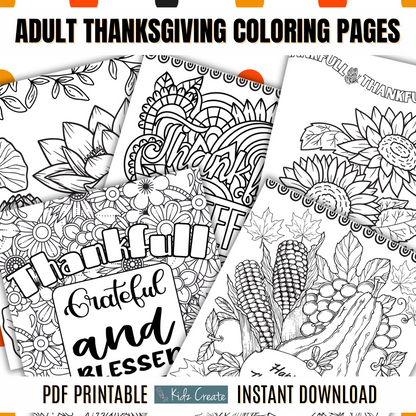 Thanksgiving Coloring Book, Printable